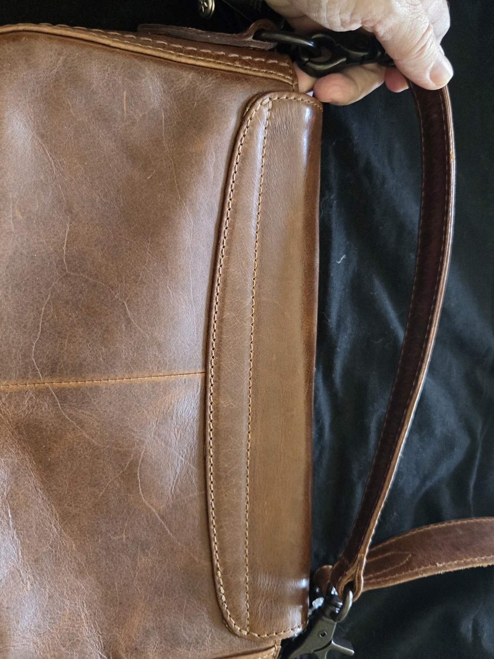 FRYE COGNAG Leather shoulder Bag with Adjustable Strap - Picture 2 of 6